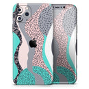 Retro Summer Mint and Coral - Protective Skin Wrap & Decal – Compatible with iPhone SE to iPhone 17 Pro Max (All Models)