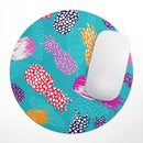 Retro Summer Pineapple v1// WaterProof Rubber Foam Backed Anti-Slip Mouse Pad for Home Work Office or Gaming Computer Desk