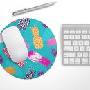Retro Summer Pineapple v1// WaterProof Rubber Foam Backed Anti-Slip Mouse Pad for Home Work Office or Gaming Computer Desk