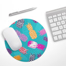 Retro Summer Pineapple v1// WaterProof Rubber Foam Backed Anti-Slip Mouse Pad for Home Work Office or Gaming Computer Desk
