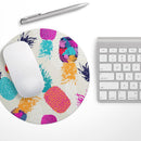 Retro Summer Pineapple v2// WaterProof Rubber Foam Backed Anti-Slip Mouse Pad for Home Work Office or Gaming Computer Desk