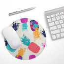 Retro Summer Pineapple v2// WaterProof Rubber Foam Backed Anti-Slip Mouse Pad for Home Work Office or Gaming Computer Desk