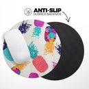 Retro Summer Pineapple v2// WaterProof Rubber Foam Backed Anti-Slip Mouse Pad for Home Work Office or Gaming Computer Desk
