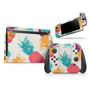Retro Summer Pineapple v2 // Skin Decal Wrap Kit for Nintendo Switch Console & Dock, Joy-Cons, Pro Controller, Lite, 3DS XL, 2DS XL, DSi, or Wii - Vinyl Skin Wrap for Nintendo Switch 2, OLED, Lite, Pro Controller, Wii & Classic Handhelds