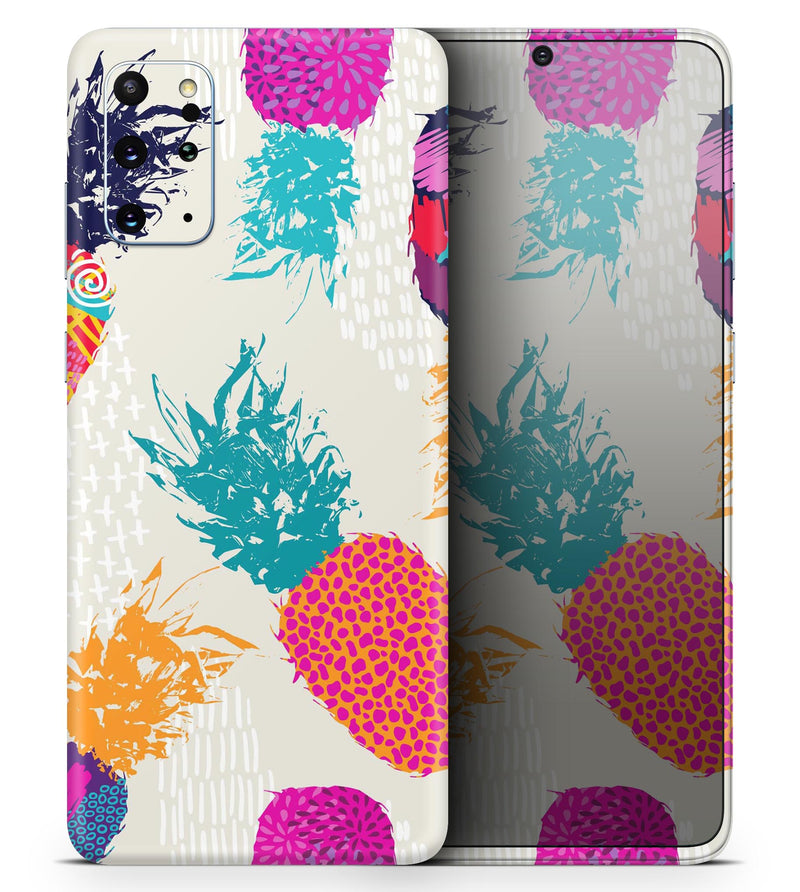 Retro Summer Pineapple v2 - Skin-Kit for the Samsung Galaxy S-Series S20, S20 Plus, S20 Ultra , S10 & others (All Galaxy Devices Available)
