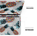 Retro Summer Pineapple v3 - Skin Decal Wrap Kit Compatible with the Apple MacBook Pro, Pro with Touch Bar or Air (11", 12", 13", 15" & 16" - All Versions Available)