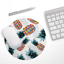 Retro Summer Pineapple v3// WaterProof Rubber Foam Backed Anti-Slip Mouse Pad for Home Work Office or Gaming Computer Desk