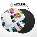 Retro Summer Pineapple v3// WaterProof Rubber Foam Backed Anti-Slip Mouse Pad for Home Work Office or Gaming Computer Desk