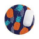 Retro Summer Pineapple v4// WaterProof Rubber Foam Backed Anti-Slip Mouse Pad for Home Work Office or Gaming Computer Desk
