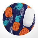 Retro Summer Pineapple v4// WaterProof Rubber Foam Backed Anti-Slip Mouse Pad for Home Work Office or Gaming Computer Desk