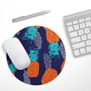 Retro Summer Pineapple v4// WaterProof Rubber Foam Backed Anti-Slip Mouse Pad for Home Work Office or Gaming Computer Desk
