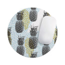 Retro Summer Pineapple v5// WaterProof Rubber Foam Backed Anti-Slip Mouse Pad for Home Work Office or Gaming Computer Desk