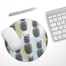 Retro Summer Pineapple v5// WaterProof Rubber Foam Backed Anti-Slip Mouse Pad for Home Work Office or Gaming Computer Desk