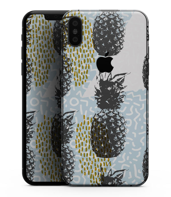 Retro Summer Pineapple v5 - iPhone XS MAX, XS/X, 8/8+, 7/7+, 5/5S/SE Skin-Kit (All iPhones Available)