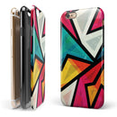 Retro Vector Sharp Shapes iPhone 6/6s or 6/6s Plus 2-Piece Hybrid INK-Fuzed Case