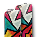Retro Vector Sharp Shapes iPhone 6/6s or 6/6s Plus 2-Piece Hybrid INK-Fuzed Case