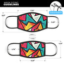 Retro Vector Sharp Shapes - Made in USA Mouth Cover Unisex Anti-Dust Cotton Blend Reusable & Washable Face Mask with Adjustable Sizing for Adult or Child