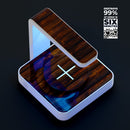 Rigid Torched Wood Planks UV Germicidal Sanitizing Sterilizing Wireless Smart Phone Screen Cleaner + Charging Station