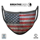 Riveted Metal American Flag USA - Made in USA Mouth Cover Unisex Anti-Dust Cotton Blend Reusable & Washable Face Mask with Adjustable Sizing for Adult or Child