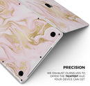 Rose Pink Marble & Digital Gold Frosted Foil V11 - Skin Decal Wrap Kit Compatible with the Apple MacBook Pro, Pro with Touch Bar or Air (11", 12", 13", 15" & 16" - All Versions Available)