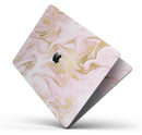 Rose Pink Marble & Digital Gold Frosted Foil V11 - Skin Decal Wrap Kit Compatible with the Apple MacBook Pro, Pro with Touch Bar or Air (11", 12", 13", 15" & 16" - All Versions Available)