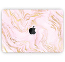 Rose Pink Marble & Digital Gold Frosted Foil V12 - Skin Decal Wrap Kit Compatible with the Apple MacBook Pro, Pro with Touch Bar or Air (11", 12", 13", 15" & 16" - All Versions Available)