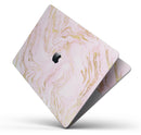 Rose Pink Marble & Digital Gold Frosted Foil V12 - Skin Decal Wrap Kit Compatible with the Apple MacBook Pro, Pro with Touch Bar or Air (11", 12", 13", 15" & 16" - All Versions Available)