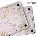 Rose Pink Marble & Digital Gold Frosted Foil V13 - Skin Decal Wrap Kit Compatible with the Apple MacBook Pro, Pro with Touch Bar or Air (11", 12", 13", 15" & 16" - All Versions Available)