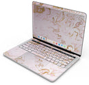 Rose Pink Marble & Digital Gold Frosted Foil V13 - Skin Decal Wrap Kit Compatible with the Apple MacBook Pro, Pro with Touch Bar or Air (11", 12", 13", 15" & 16" - All Versions Available)