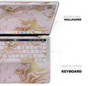 Rose Pink Marble & Digital Gold Frosted Foil V14 - Skin Decal Wrap Kit Compatible with the Apple MacBook Pro, Pro with Touch Bar or Air (11", 12", 13", 15" & 16" - All Versions Available)