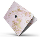Rose Pink Marble & Digital Gold Frosted Foil V14 - Skin Decal Wrap Kit Compatible with the Apple MacBook Pro, Pro with Touch Bar or Air (11", 12", 13", 15" & 16" - All Versions Available)