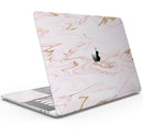 Rose Pink Marble & Digital Gold Frosted Foil V15 - Skin Decal Wrap Kit Compatible with the Apple MacBook Pro, Pro with Touch Bar or Air (11", 12", 13", 15" & 16" - All Versions Available)