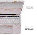Rose Pink Marble & Digital Gold Frosted Foil V15 - Skin Decal Wrap Kit Compatible with the Apple MacBook Pro, Pro with Touch Bar or Air (11", 12", 13", 15" & 16" - All Versions Available)