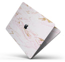 Rose Pink Marble & Digital Gold Frosted Foil V15 - Skin Decal Wrap Kit Compatible with the Apple MacBook Pro, Pro with Touch Bar or Air (11", 12", 13", 15" & 16" - All Versions Available)