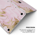 Rose Pink Marble & Digital Gold Frosted Foil V16 - Skin Decal Wrap Kit Compatible with the Apple MacBook Pro, Pro with Touch Bar or Air (11", 12", 13", 15" & 16" - All Versions Available)