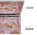 Rose Pink Marble & Digital Gold Frosted Foil V17 - Skin Decal Wrap Kit Compatible with the Apple MacBook Pro, Pro with Touch Bar or Air (11", 12", 13", 15" & 16" - All Versions Available)