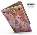 Rose Pink Marble & Digital Gold Frosted Foil V17 - Skin Decal Wrap Kit Compatible with the Apple MacBook Pro, Pro with Touch Bar or Air (11", 12", 13", 15" & 16" - All Versions Available)