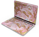 Rose Pink Marble & Digital Gold Frosted Foil V17 - Skin Decal Wrap Kit Compatible with the Apple MacBook Pro, Pro with Touch Bar or Air (11", 12", 13", 15" & 16" - All Versions Available)