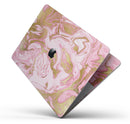 Rose Pink Marble & Digital Gold Frosted Foil V17 - Skin Decal Wrap Kit Compatible with the Apple MacBook Pro, Pro with Touch Bar or Air (11", 12", 13", 15" & 16" - All Versions Available)