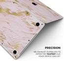 Rose Pink Marble & Digital Gold Frosted Foil V18 - Skin Decal Wrap Kit Compatible with the Apple MacBook Pro, Pro with Touch Bar or Air (11", 12", 13", 15" & 16" - All Versions Available)