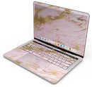 Rose Pink Marble & Digital Gold Frosted Foil V18 - Skin Decal Wrap Kit Compatible with the Apple MacBook Pro, Pro with Touch Bar or Air (11", 12", 13", 15" & 16" - All Versions Available)