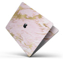 Rose Pink Marble & Digital Gold Frosted Foil V18 - Skin Decal Wrap Kit Compatible with the Apple MacBook Pro, Pro with Touch Bar or Air (11", 12", 13", 15" & 16" - All Versions Available)