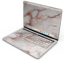 Rose Pink Marble & Digital Gold Frosted Foil V2 - Skin Decal Wrap Kit Compatible with the Apple MacBook Pro, Pro with Touch Bar or Air (11", 12", 13", 15" & 16" - All Versions Available)