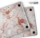 Rose Pink Marble & Digital Gold Frosted Foil V5 - Skin Decal Wrap Kit Compatible with the Apple MacBook Pro, Pro with Touch Bar or Air (11", 12", 13", 15" & 16" - All Versions Available)