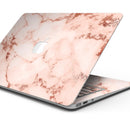 Rose Pink Marble & Digital Gold Frosted Foil V6 - Skin Decal Wrap Kit Compatible with the Apple MacBook Pro, Pro with Touch Bar or Air (11", 12", 13", 15" & 16" - All Versions Available)