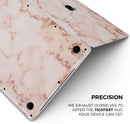 Rose Pink Marble & Digital Gold Frosted Foil V6 - Skin Decal Wrap Kit Compatible with the Apple MacBook Pro, Pro with Touch Bar or Air (11", 12", 13", 15" & 16" - All Versions Available)