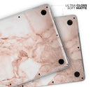 Rose Pink Marble & Digital Gold Frosted Foil V8 - Skin Decal Wrap Kit Compatible with the Apple MacBook Pro, Pro with Touch Bar or Air (11", 12", 13", 15" & 16" - All Versions Available)
