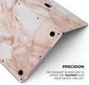 Rose Pink Marble & Digital Gold Frosted Foil V8 - Skin Decal Wrap Kit Compatible with the Apple MacBook Pro, Pro with Touch Bar or Air (11", 12", 13", 15" & 16" - All Versions Available)