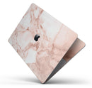 Rose Pink Marble & Digital Gold Frosted Foil V8 - Skin Decal Wrap Kit Compatible with the Apple MacBook Pro, Pro with Touch Bar or Air (11", 12", 13", 15" & 16" - All Versions Available)
