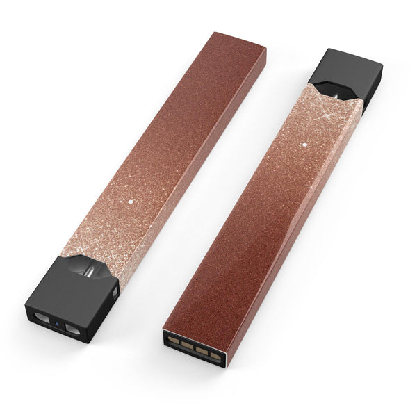 Rose Gold Digital Falling Glitter - Premium Decal Protective Skin-Wrap Sticker compatible with the Juul Labs vaping device